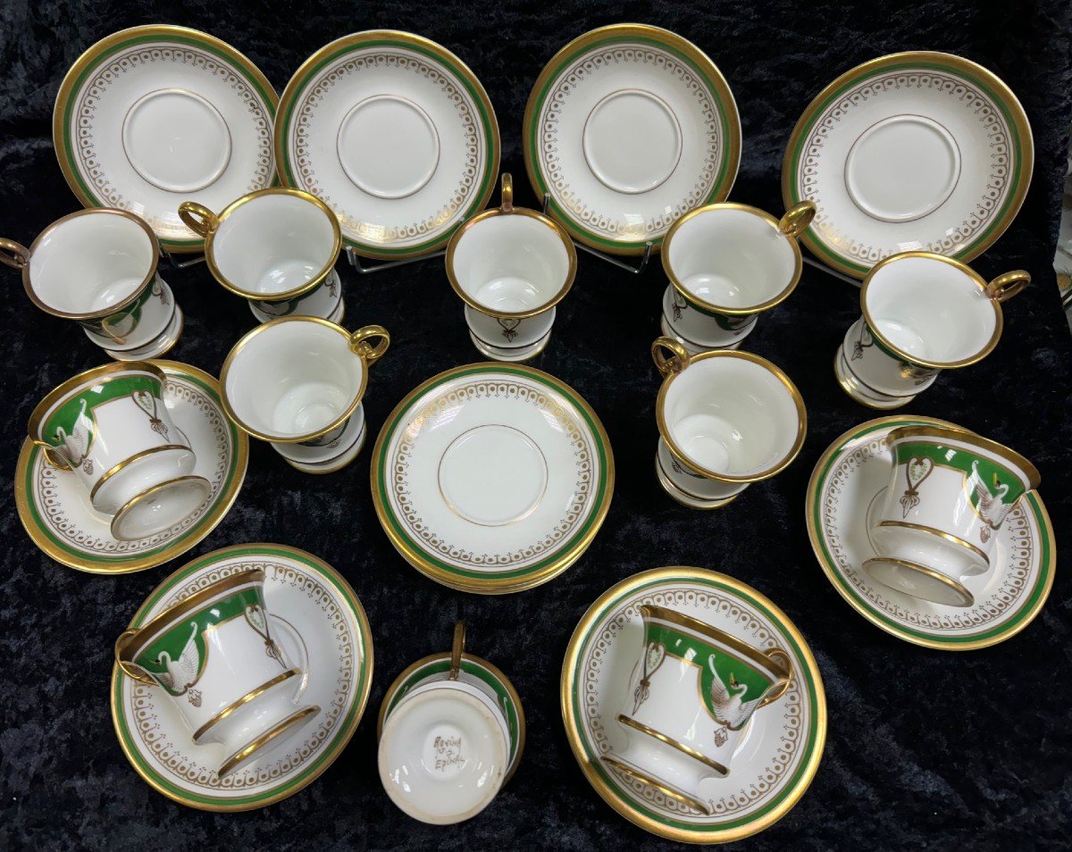 Rovina, Empire, Coffee Service Of 12 High Cups And 12 Saucers, Empire Model-photo-4