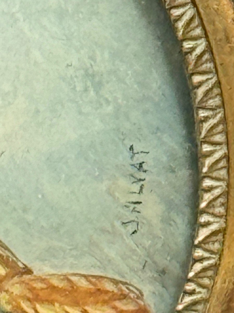 MINIATURE XIX° siècle sur ivoire de NAPOLEON avec signature de SALYAT-photo-4