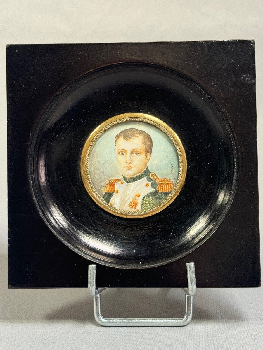 MINIATURE XIX° siècle sur ivoire de NAPOLEON avec signature de SALYAT-photo-6