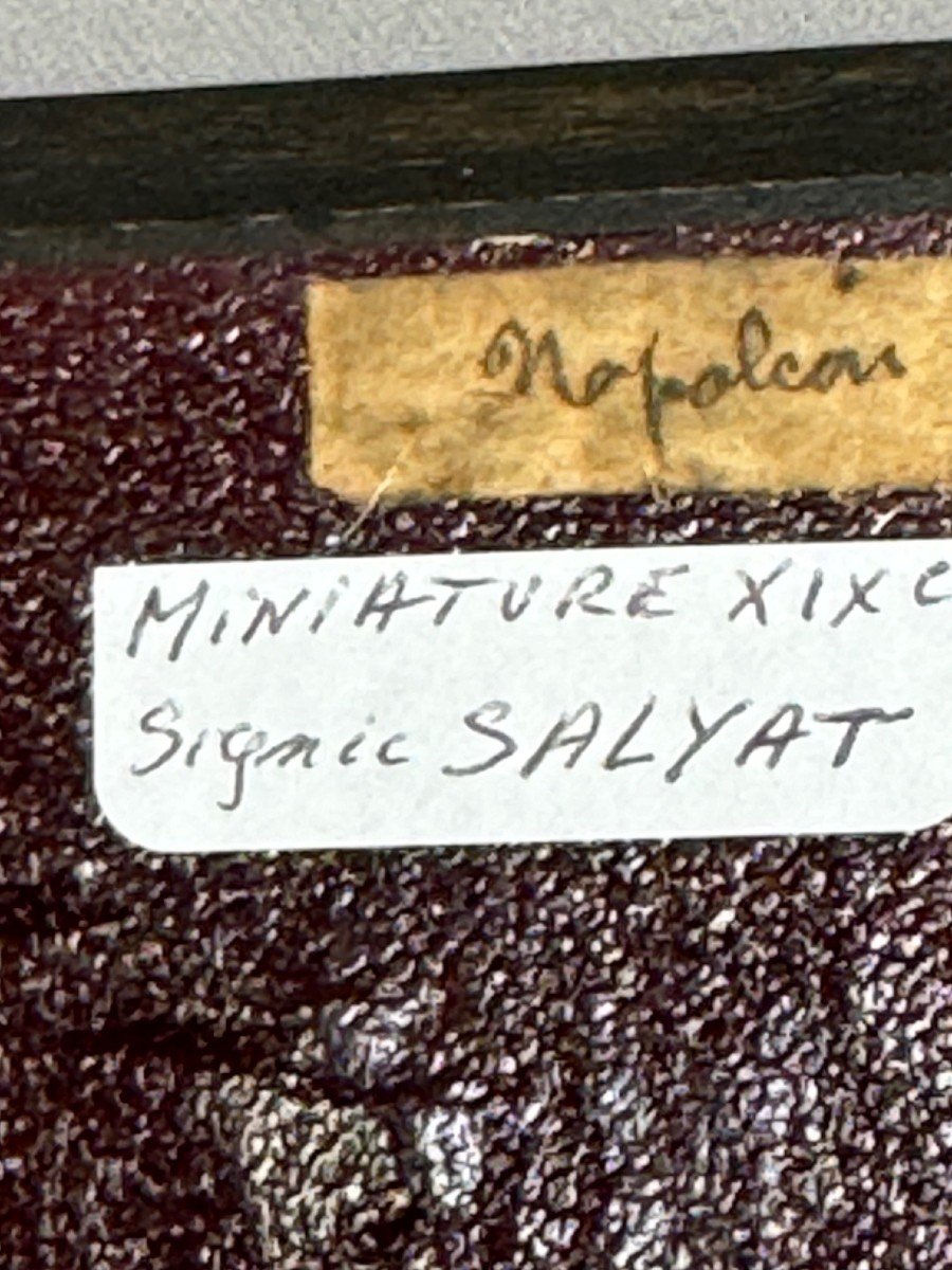 MINIATURE XIX° siècle sur ivoire de NAPOLEON avec signature de SALYAT-photo-7