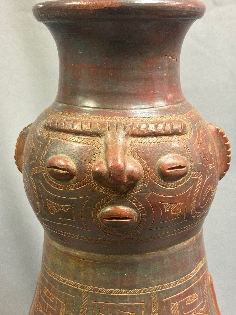 Important Anthropomorphic Terracotta Serving As A Vase 66 Cm High-photo-2