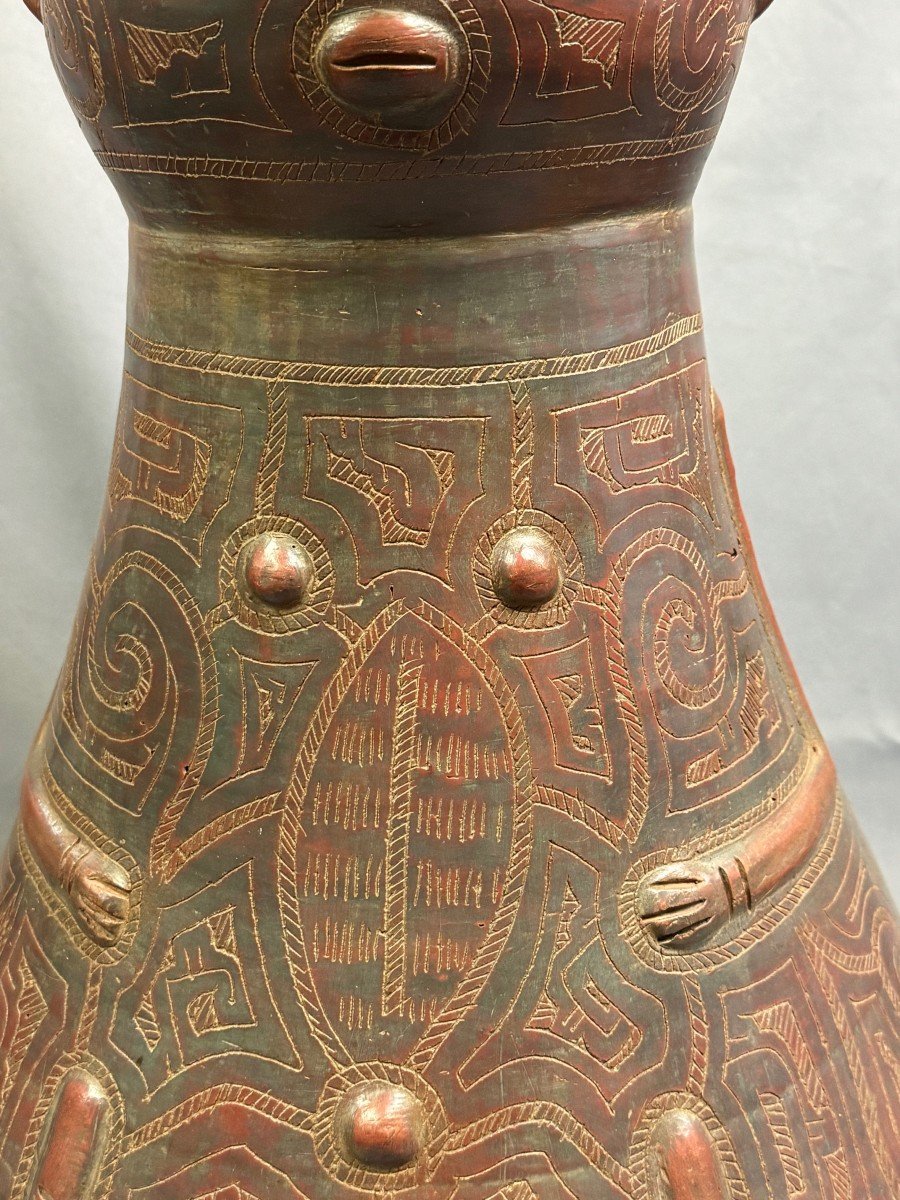 Important Anthropomorphic Terracotta Serving As A Vase 66 Cm High-photo-3