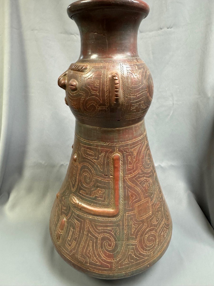 Important Anthropomorphic Terracotta Serving As A Vase 66 Cm High-photo-1