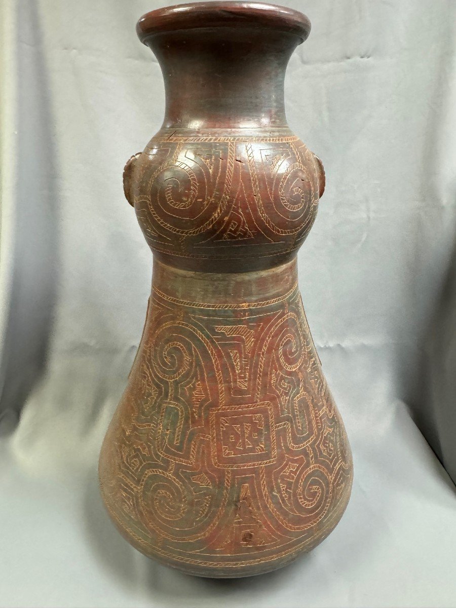 Important Anthropomorphic Terracotta Serving As A Vase 66 Cm High-photo-2