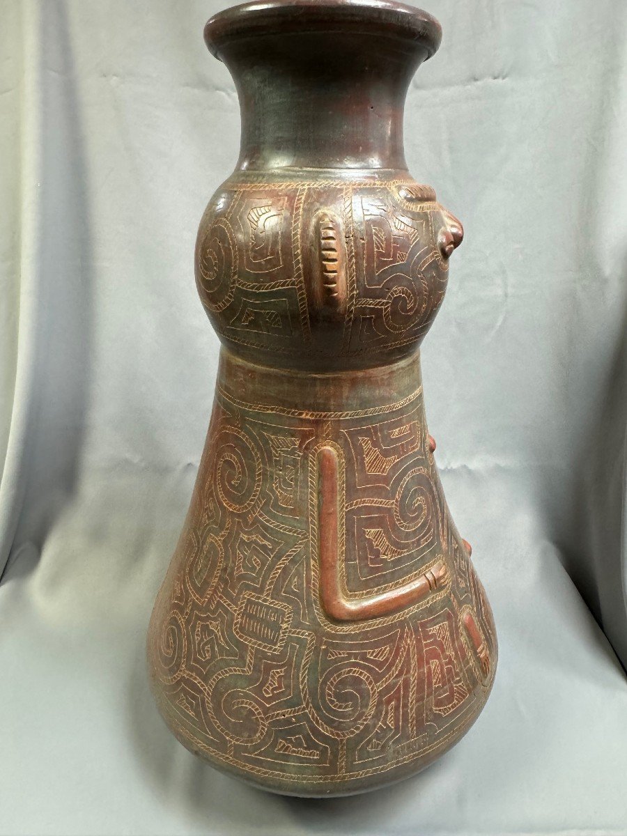 Important Anthropomorphic Terracotta Serving As A Vase 66 Cm High-photo-3