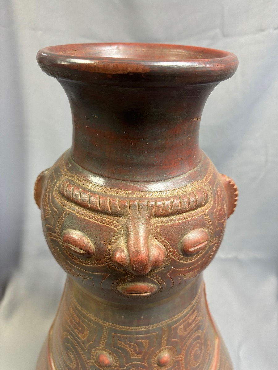 Important Anthropomorphic Terracotta Serving As A Vase 66 Cm High-photo-7