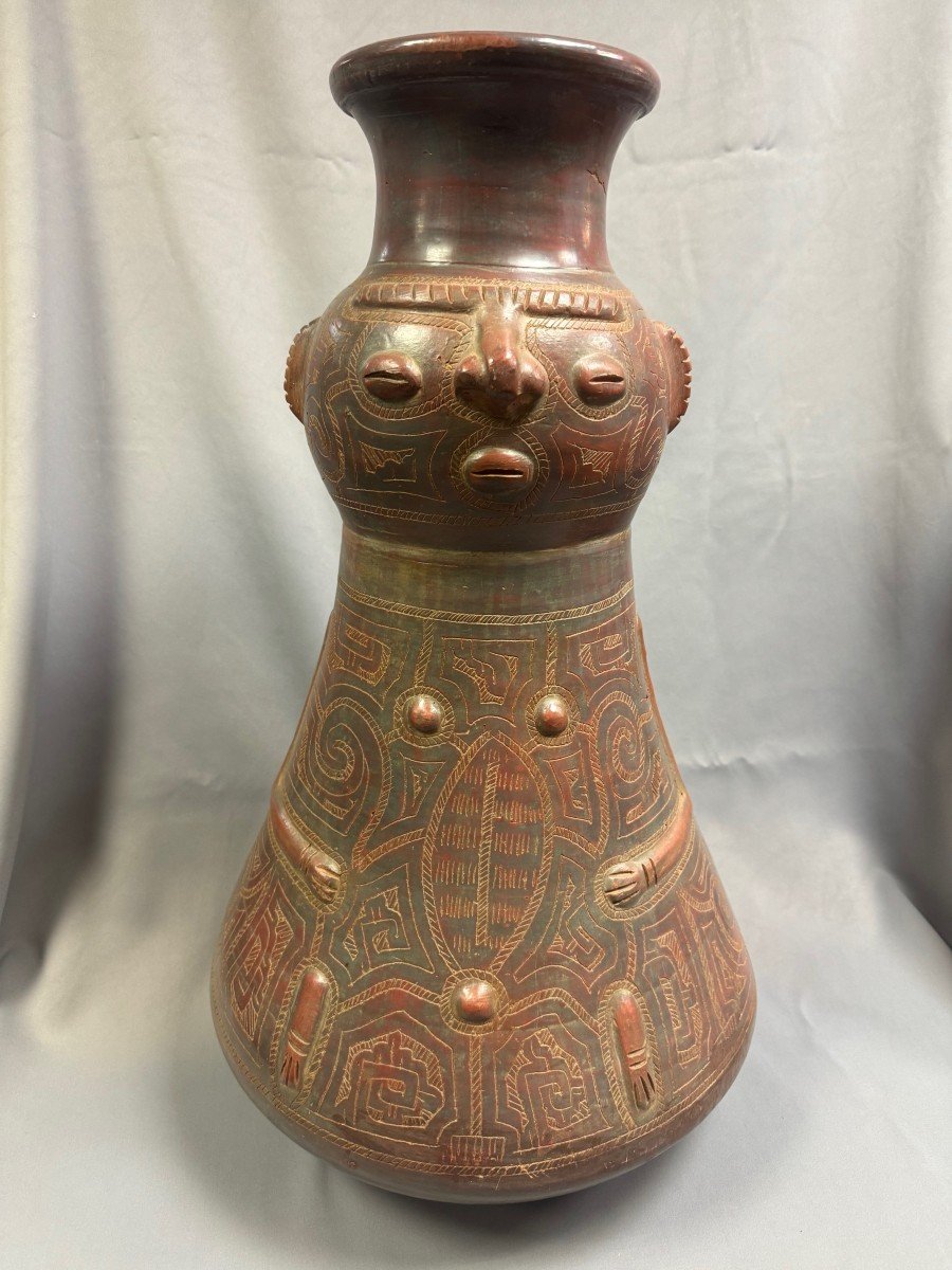 Important Anthropomorphic Terracotta Serving As A Vase 66 Cm High