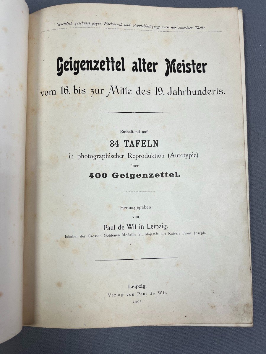 LIVRE VIOLON INSTRUMENT DE MUSIQUE : GEIGENZETTEL ALTER MEISTER-photo-3