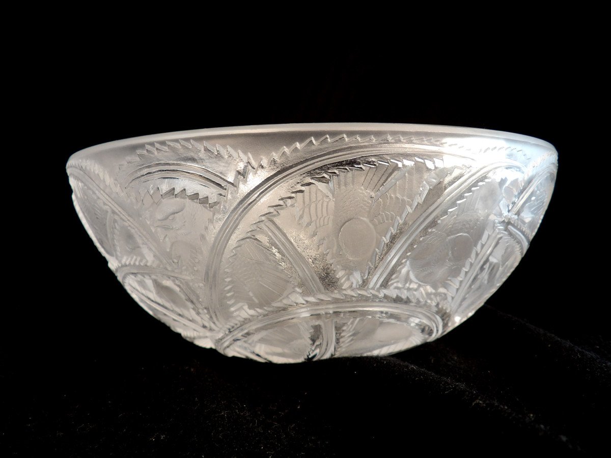 Coupe En Cristal Lalique Modèle "pinsons"-photo-2