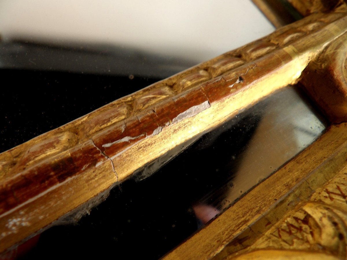 Early 19th Century Mirror In Golden Wood-photo-7