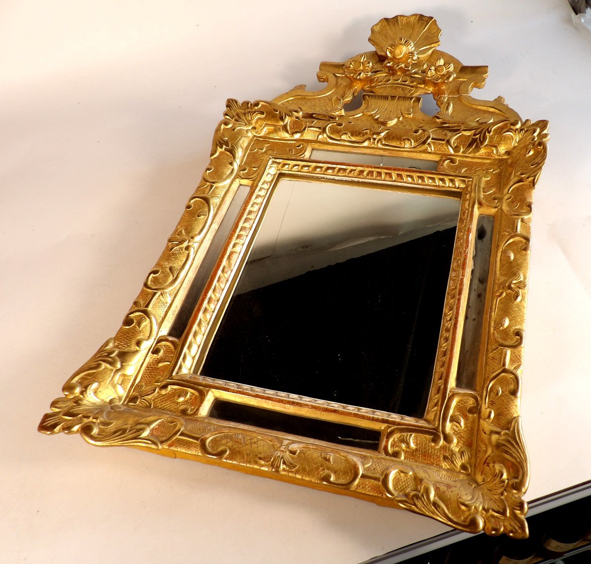 Early 19th Century Mirror In Golden Wood