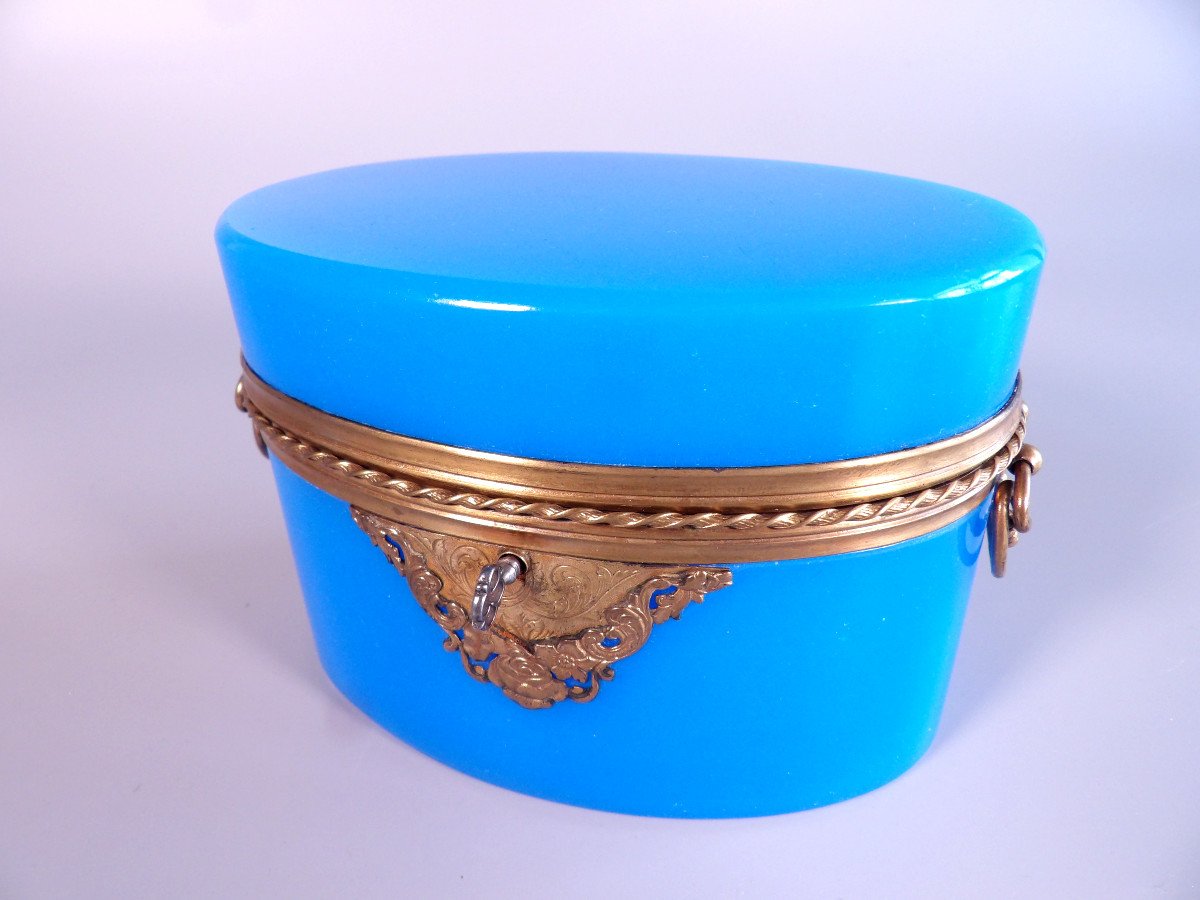 19th Century Blue Opaline And Gilt Bronze Box