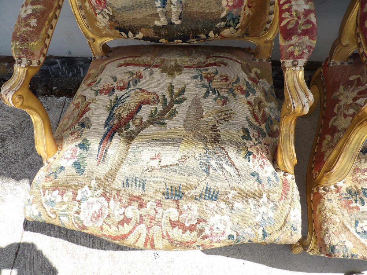 Paire de Fauteuils Louis XV dossier à la Reine par TILLIARD-photo-2