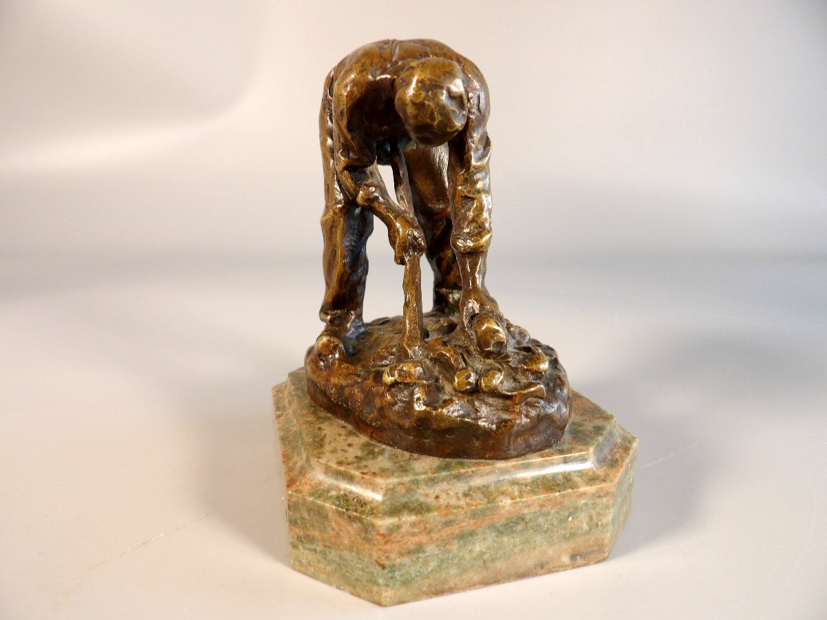 Bronze sur Socle en Marbre "Le Paysan" par Jules DALOU-photo-2