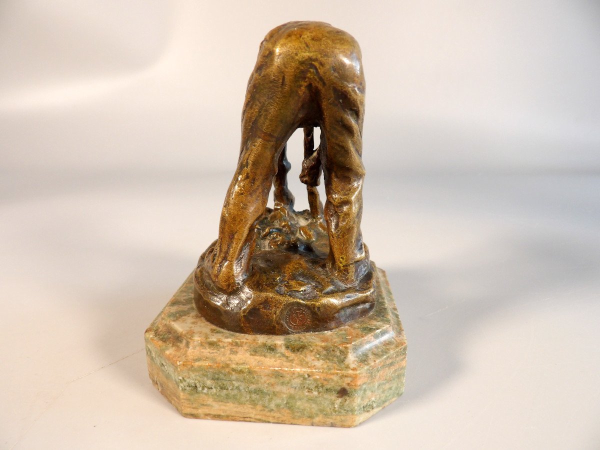 Bronze sur Socle en Marbre "Le Paysan" par Jules DALOU-photo-3