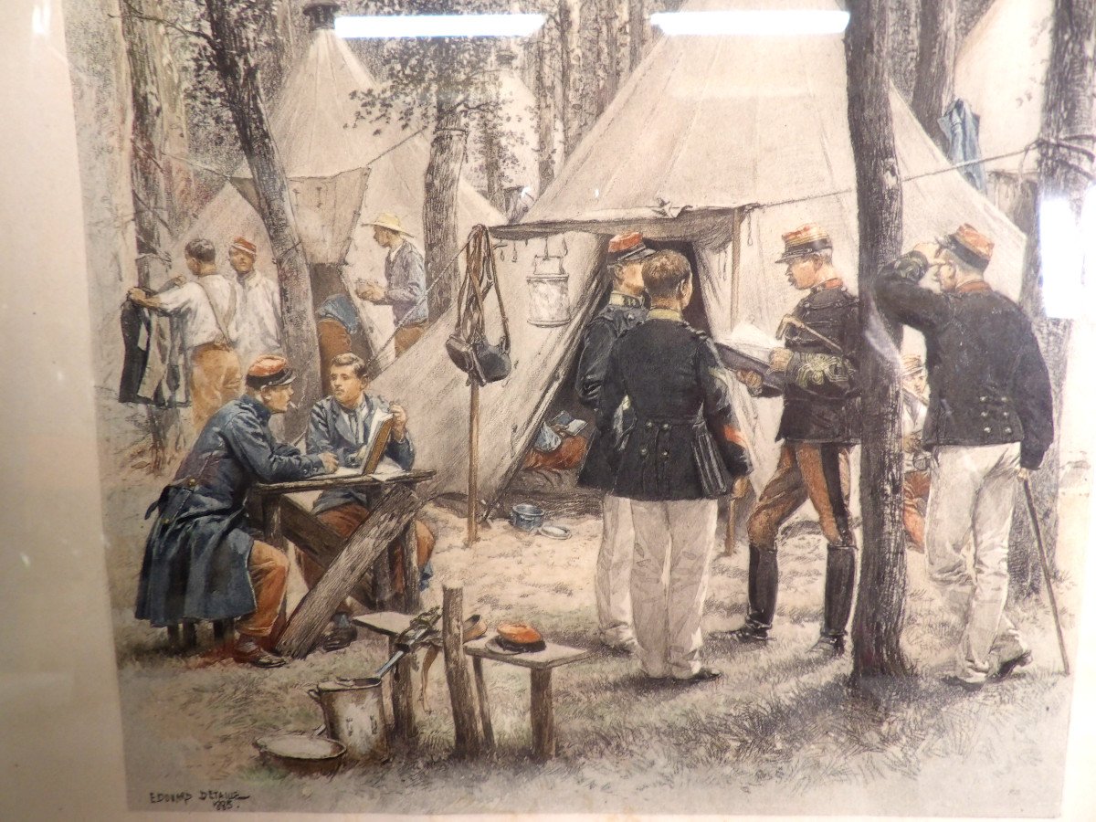 Gravure Polychrome Par Edouard Detaille (1848-1912) - Infanterie De Ligne-photo-4