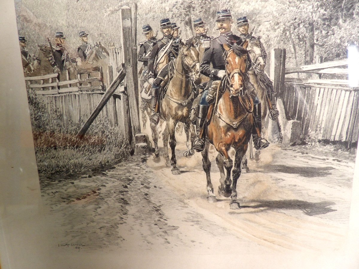 Polychrome Engraving By Edouard Detaille (1848-1912) - Gendarmerie-photo-4