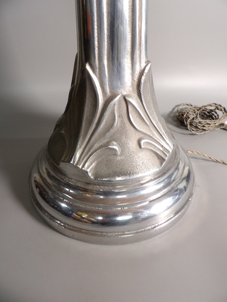 1920s Art Nouveau Style Aluminum Lamp-photo-4