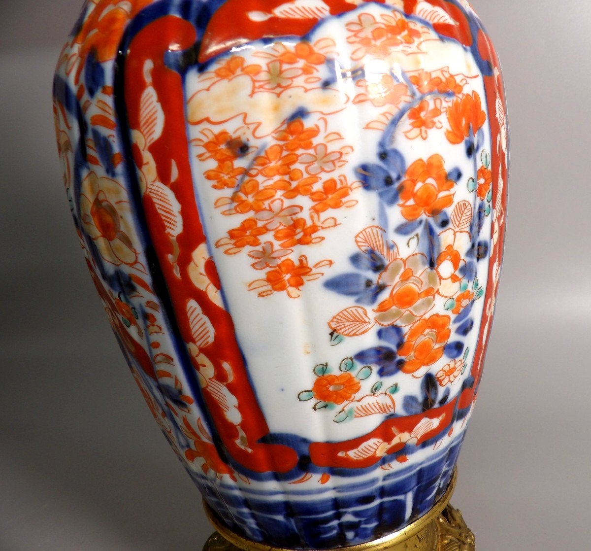 Polychrome Satsuma Ceramic Lamp-photo-4