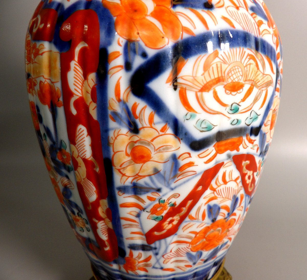 Polychrome Satsuma Ceramic Lamp-photo-1