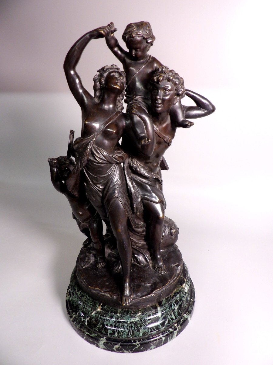 Bronze "L'Enfance de Silène" d'après CLODION (1738-1814) - Signé