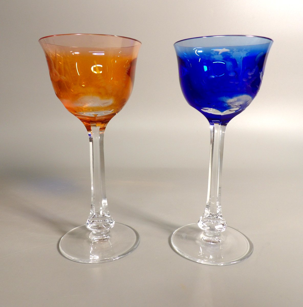 Set Of 2 Bohemian Crystal Roemers/wine Glasses - Maison Moser