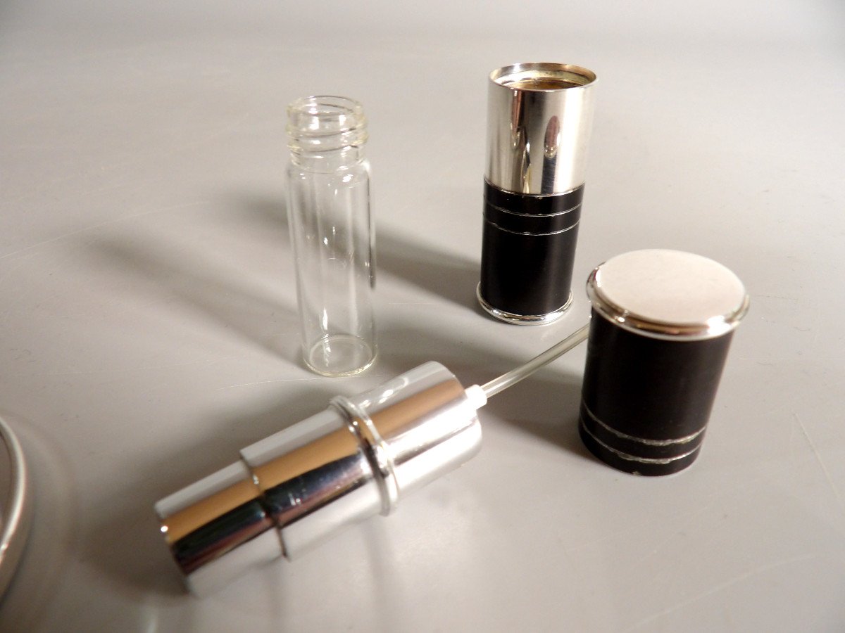 Mirror, Pillbox, Money Clip And Spray Set By Cristofle - "talisman" Range-photo-5