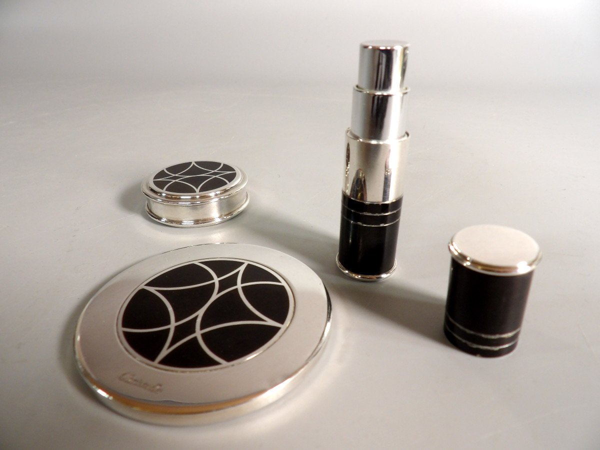 Mirror, Pillbox, Money Clip And Spray Set By Cristofle - "talisman" Range-photo-6