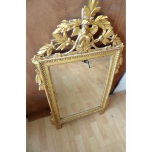 Miroir De Mariage XIXème En Bois Doré