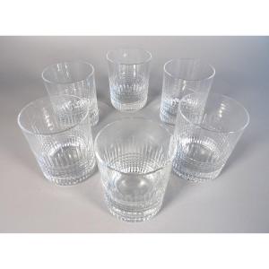 6 Baccarat Crystal Whiskey Glasses “nancy” Model
