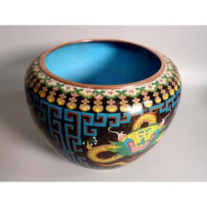 Asian Open Pot In Cloisonné Enamel