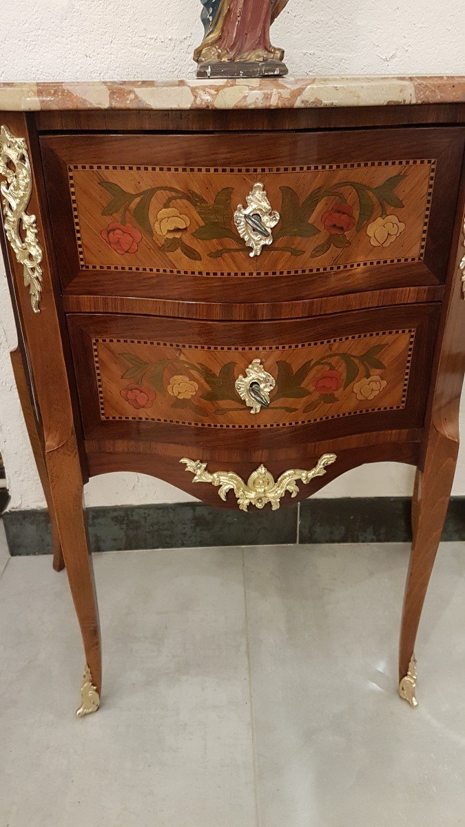 Petite Commode d'Entre Deux  Galbée Style Louis XV  19ème-photo-2