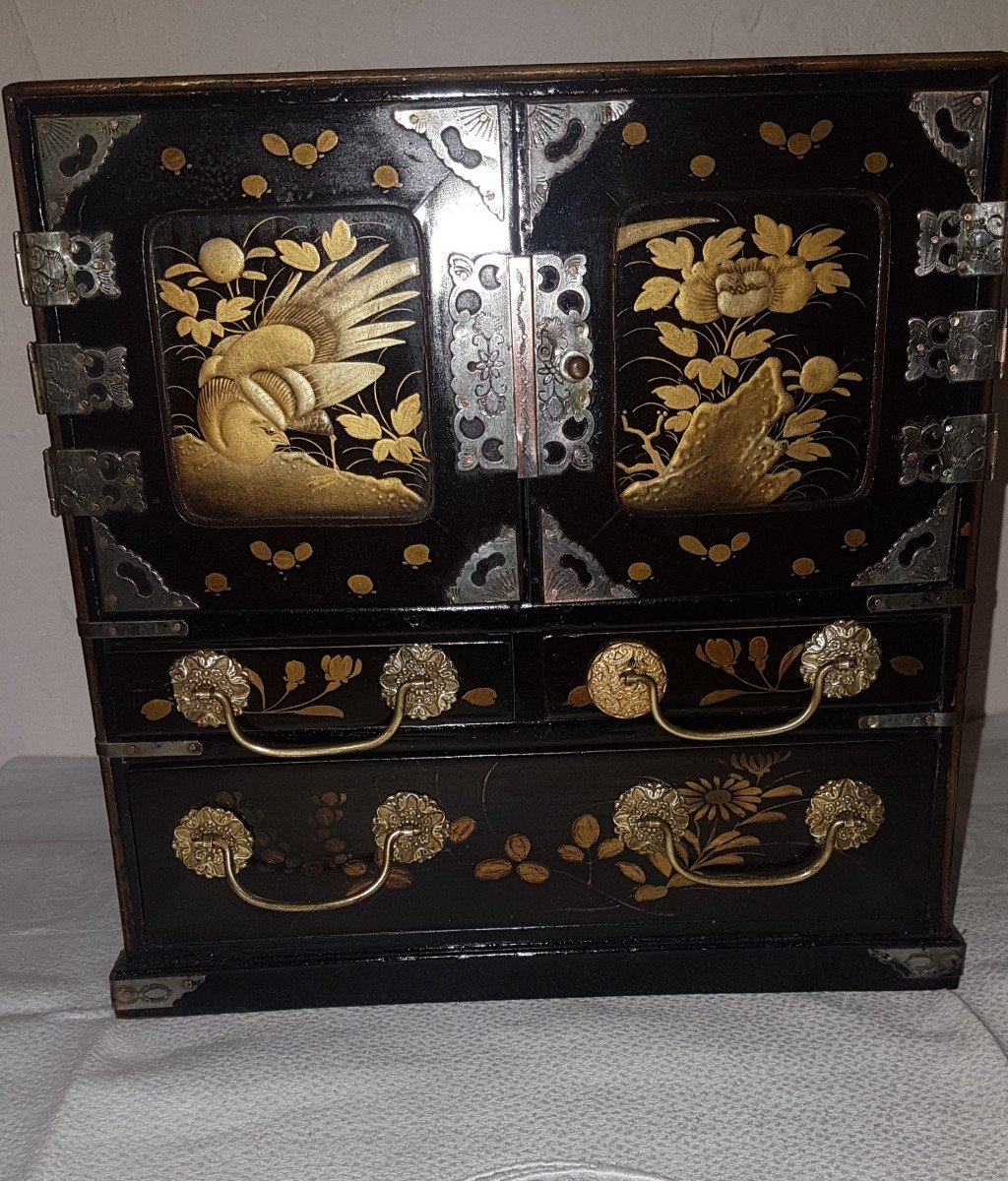 Japanese Lacquer Cabinet - 19th Time-photo-8