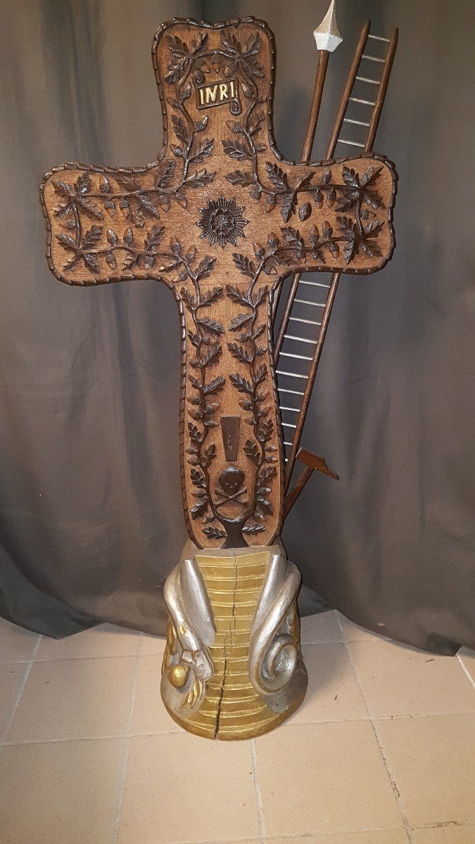 Large Carved Black Forest Cross