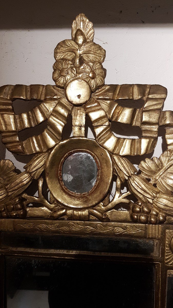 Mirror In Golden Wood With Glazing Beads - XVIIIth Time-photo-4