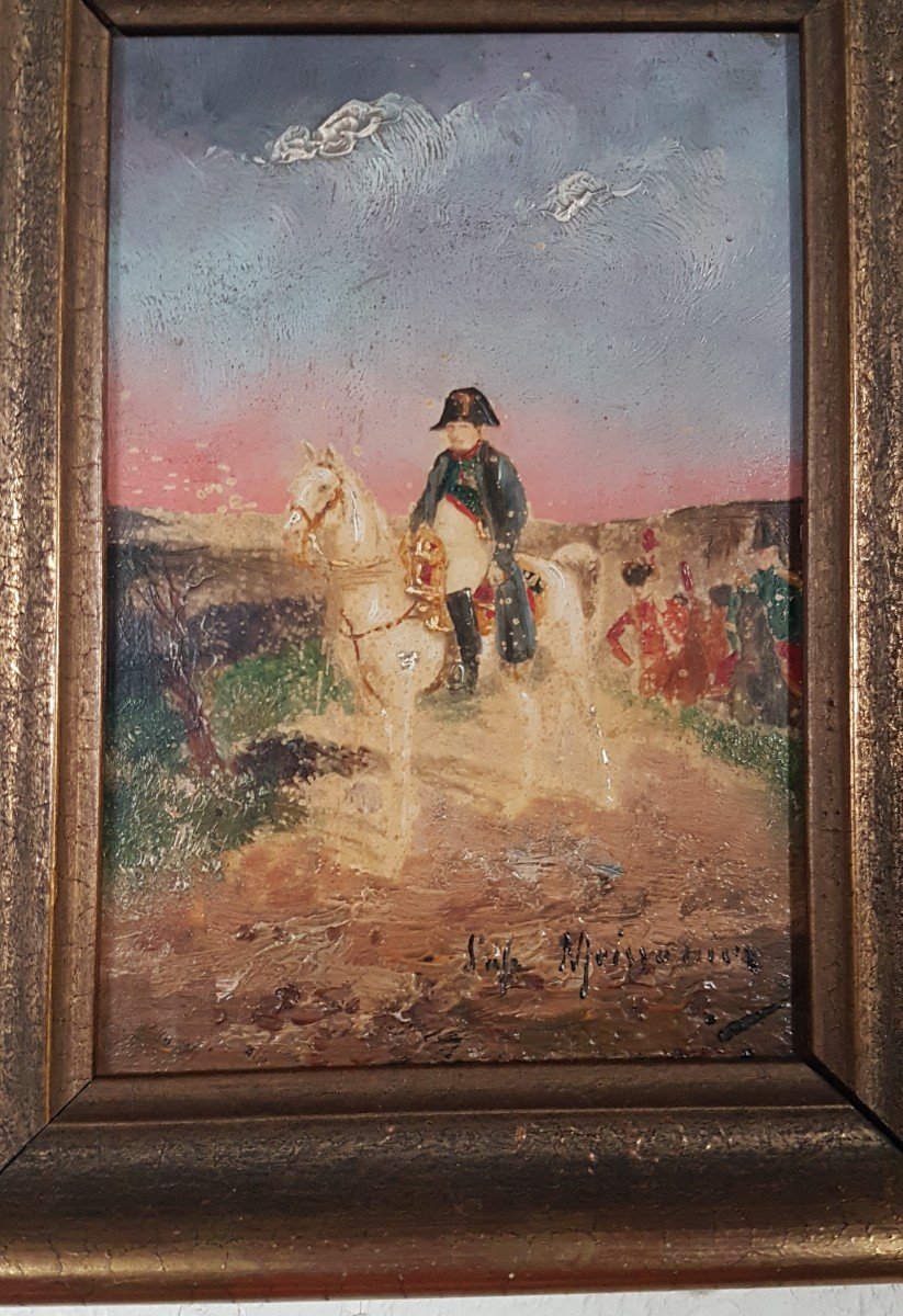 Ecole Française  Du 20ème Siècle d'Après Ernest Meissonier - Napoléon Sur Son Cheval - -photo-7