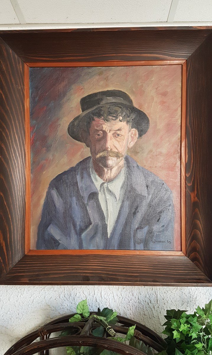 Portrait d'Un Homme Très Caractéristique De  L.jeannin 1949