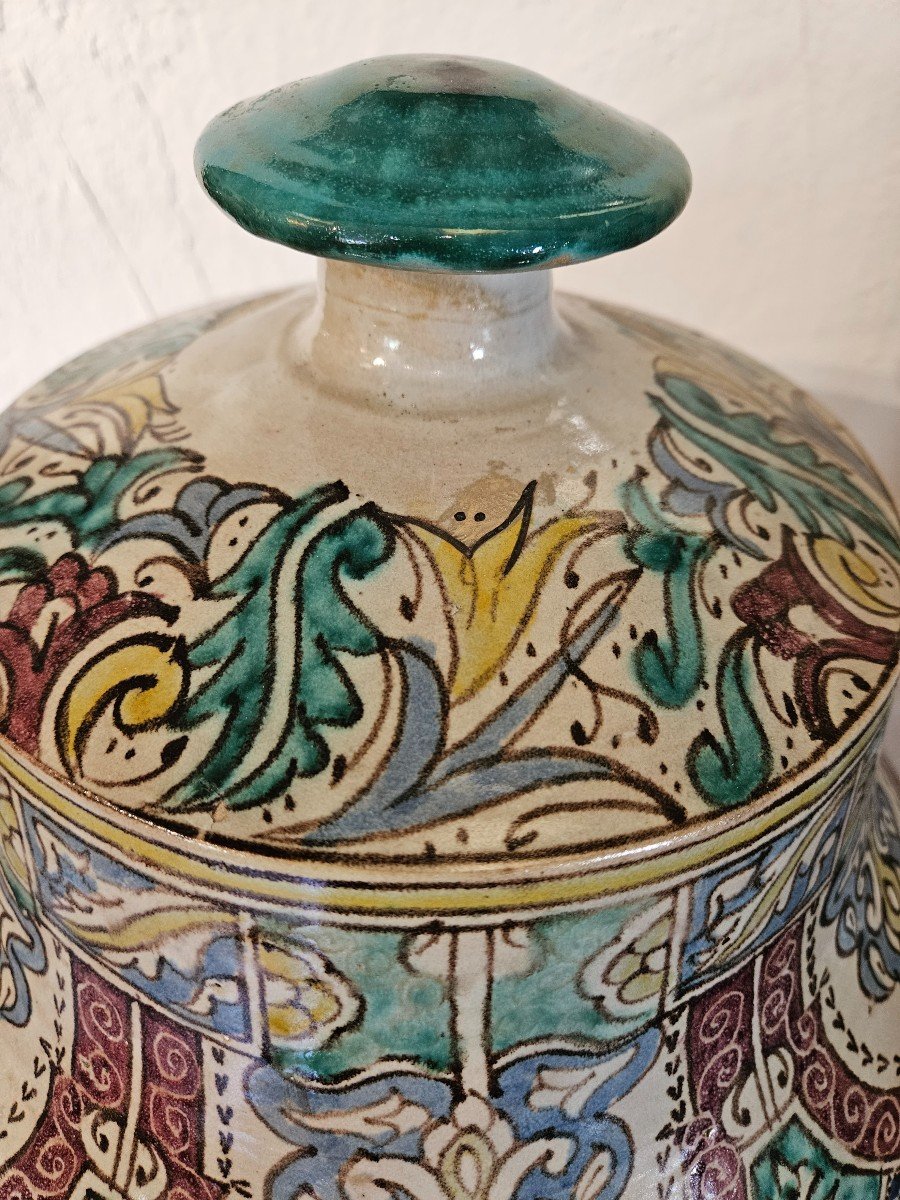 Moroccan Covered Pot - Jobbana - Fez - Late 19th-photo-1