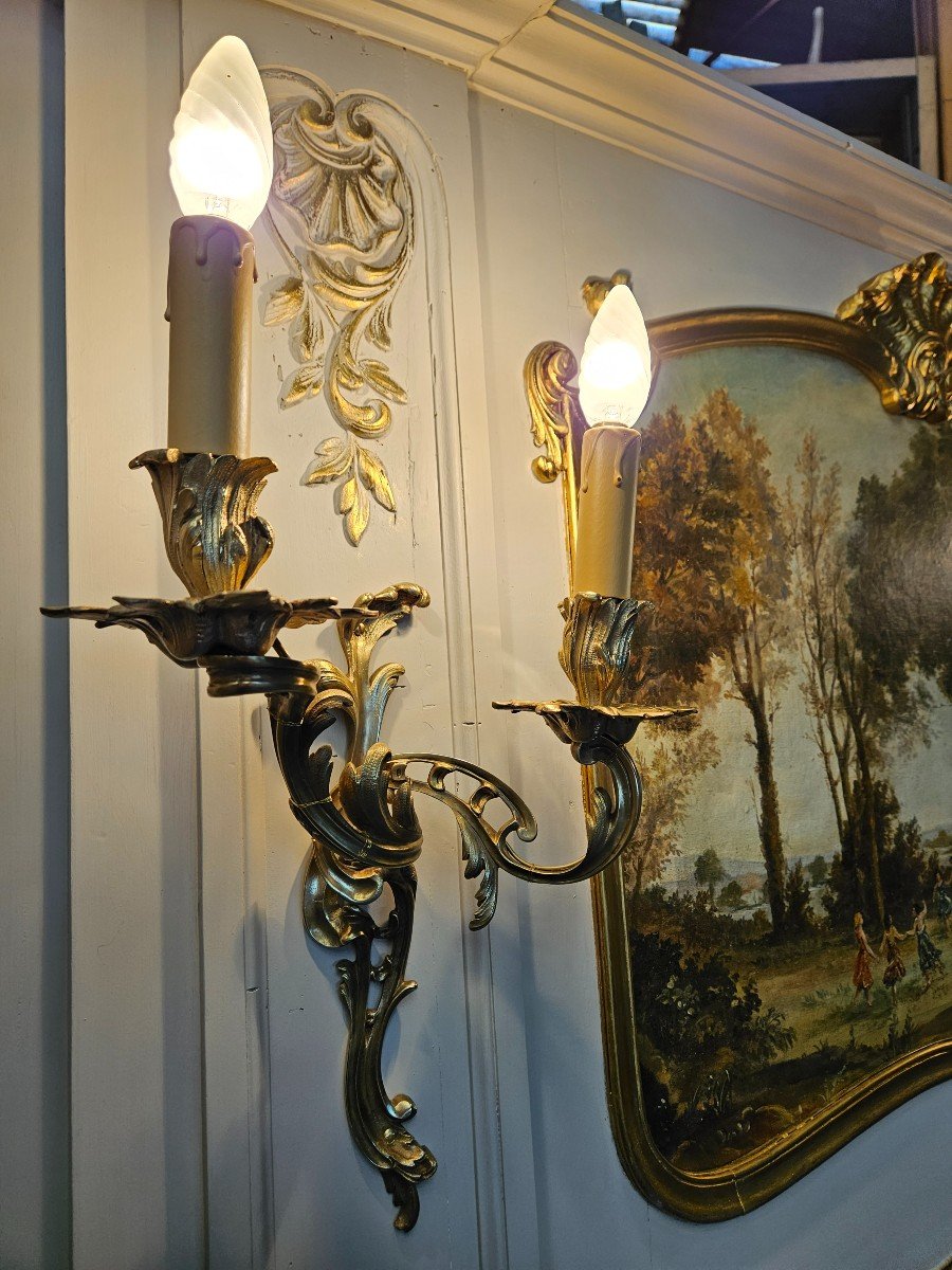 Trumeau De Boiserie -époque 19ème Avec Appliques Lumineuses-photo-1