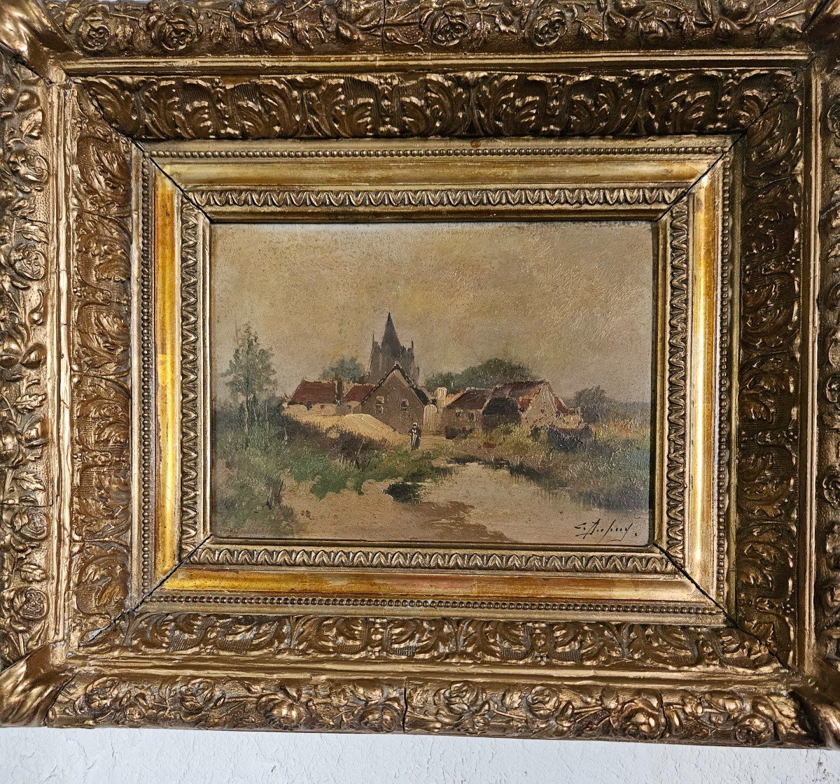 Paire De Tableaux Du Peintre  Eugène Galien Laloue  -   Signé Léon Dupuy.  époque 19ème.-photo-2