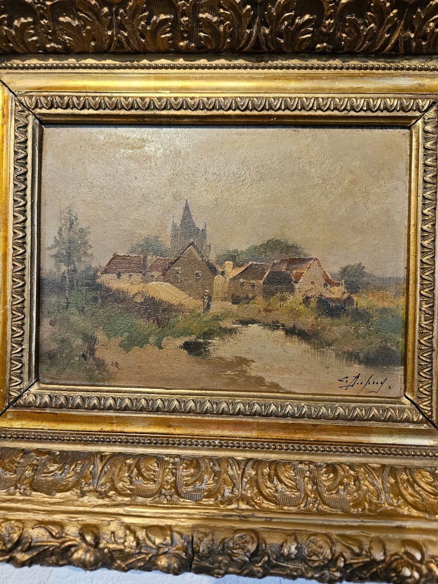 Paire De Tableaux Du Peintre  Eugène Galien Laloue  -   Signé Léon Dupuy.  époque 19ème.-photo-1