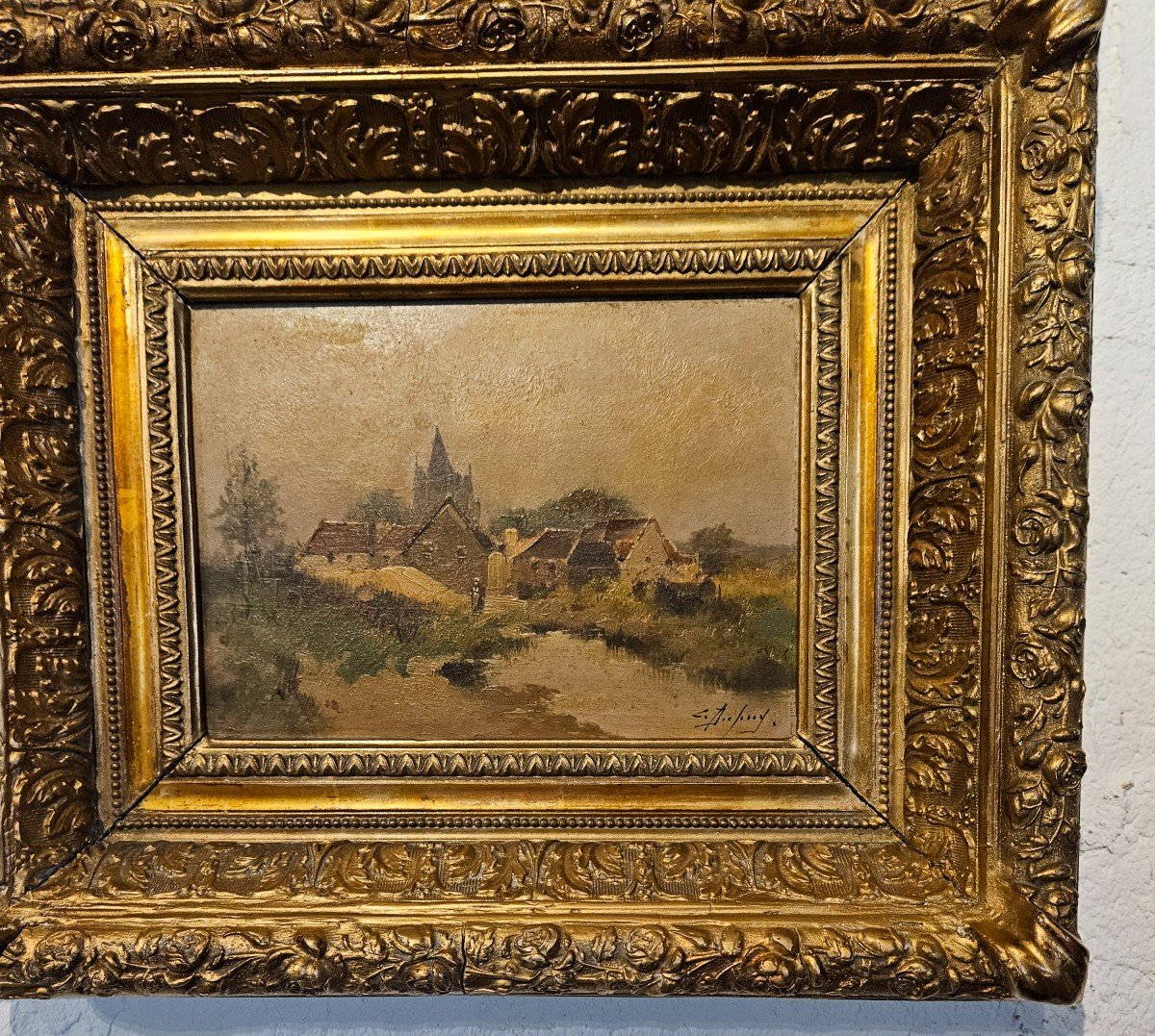 Paire De Tableaux Du Peintre  Eugène Galien Laloue  -   Signé Léon Dupuy.  époque 19ème.-photo-2