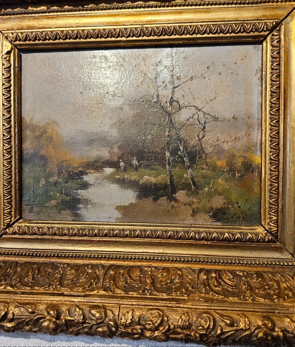 Paire De Tableaux Du Peintre  Eugène Galien Laloue  -   Signé Léon Dupuy.  époque 19ème.-photo-3