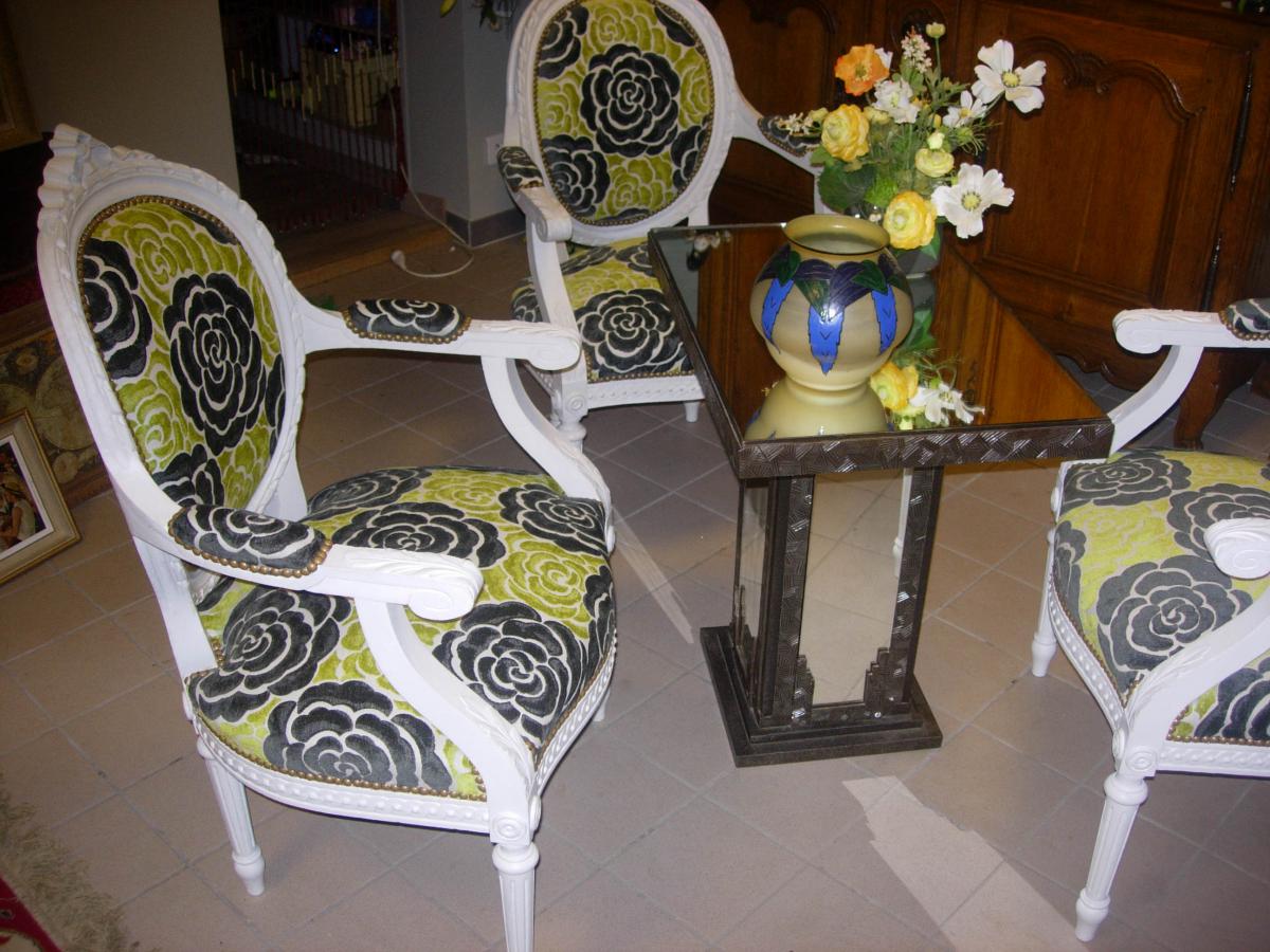 3 Set Of 6 Chairs Louis XVI 19th-photo-4