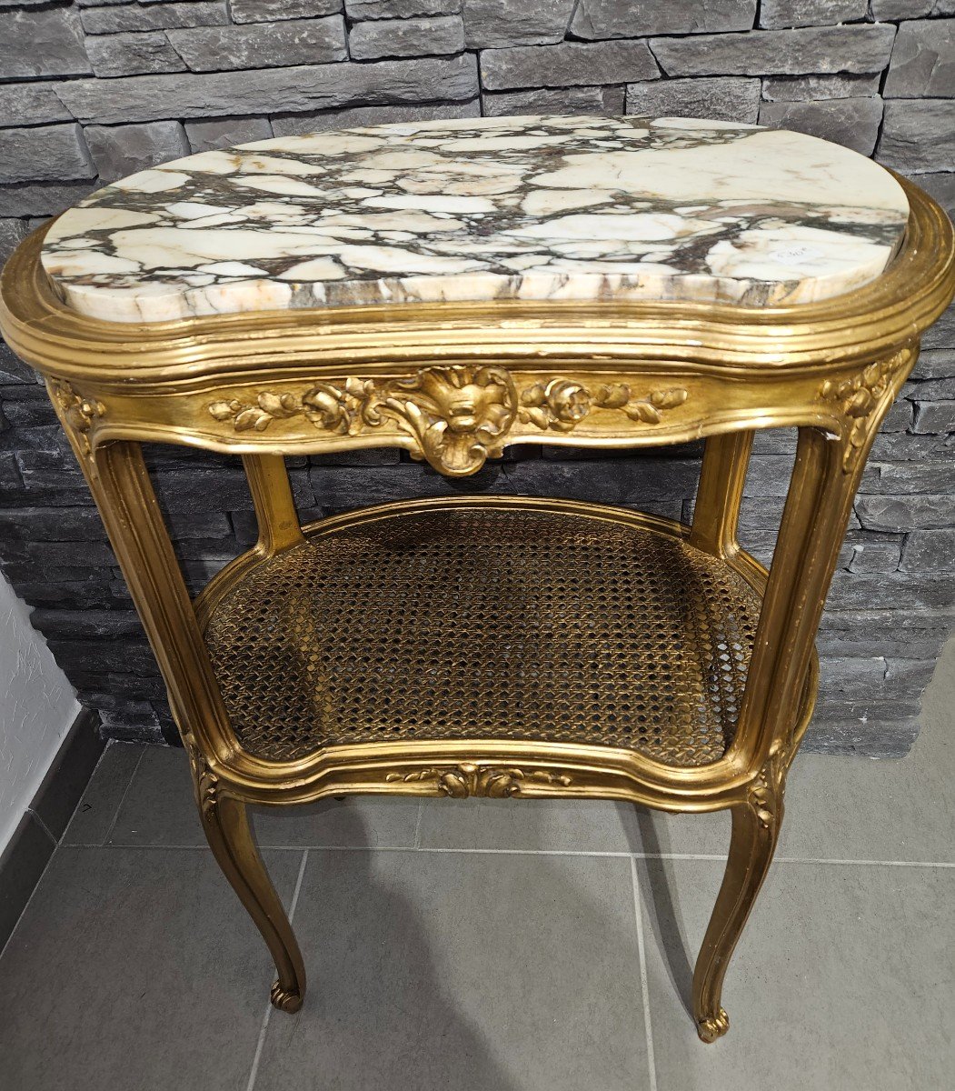 Guéridon Table En Bois Doré - Style Louis XV - époque 20ème .