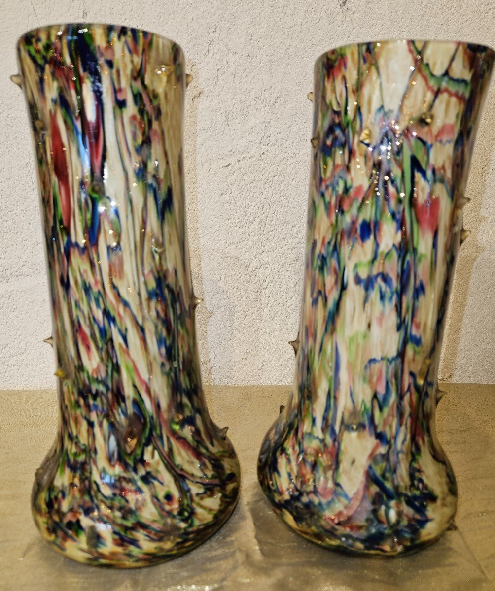 Pair Of Clichy / Legras Vases - Early 20th Century.-photo-1