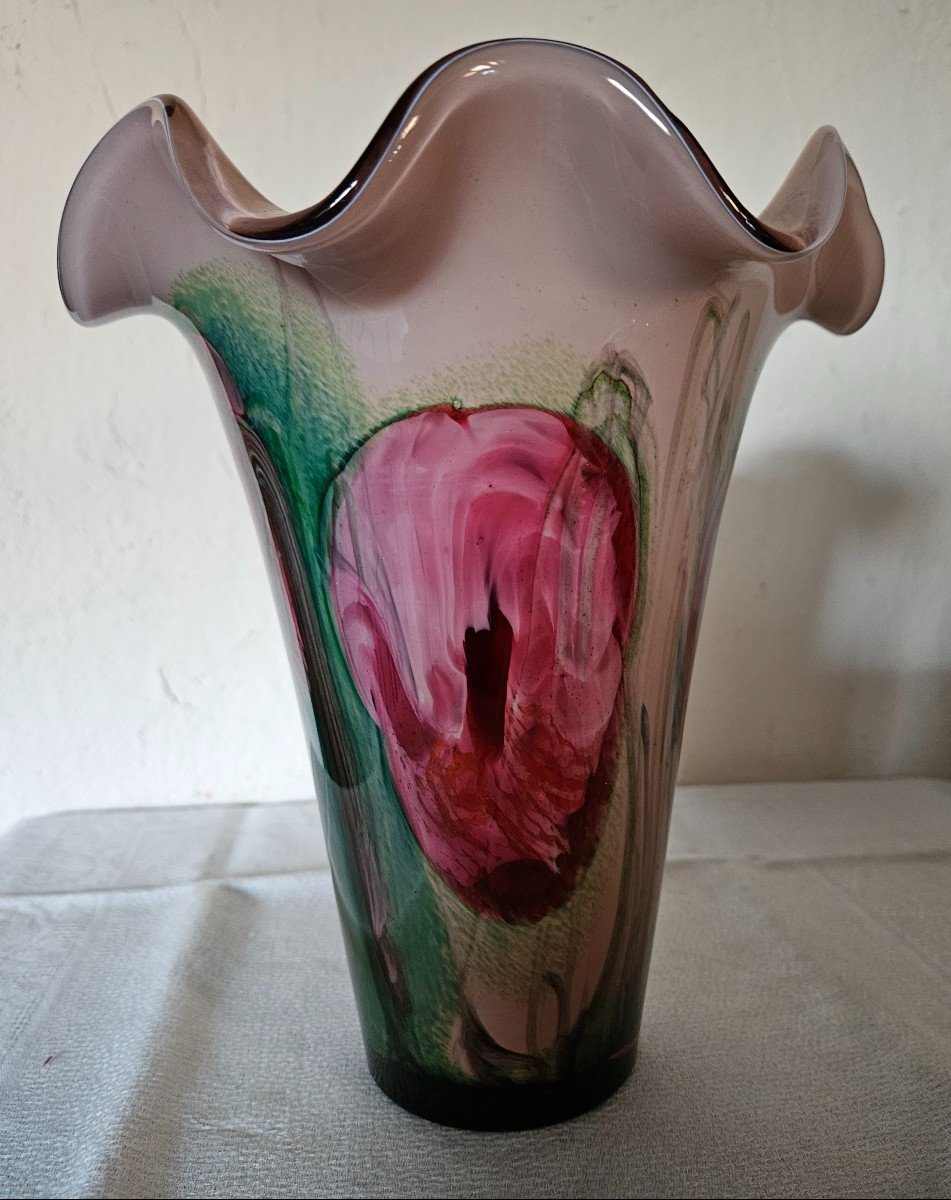 Vase Soufflé Du  verrier Joseph MILANE  à  Biot - époque  20ème-photo-6