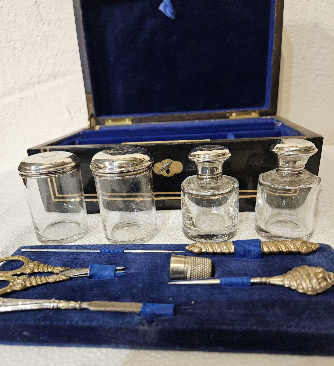 Travel Kit - Crystal And Silver - Napoleon III Period-photo-1