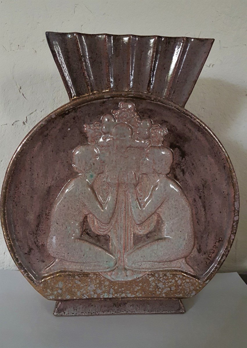 Vase Céramique Art Déco    De Pierre LENOIR   (1879  -  1951)