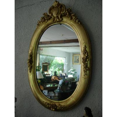 Miroir Ovale Doré 19ème